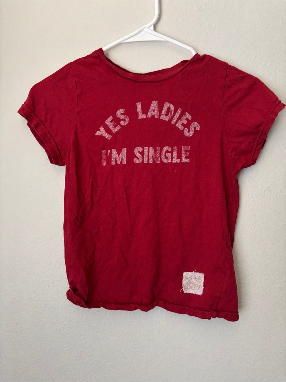 Red Baby Tee - "Yes Ladies I'm Single"